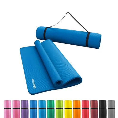 GORILLA SPORTS® Yogamatte - Rutschfest und Phthalatfrei, 190x60 cm oder 190x100 cm - Sportmatte mit Tragegurt, rutschfester Oberfläche und wasserabweisend – ideal für Fitness und Outdoor-Training.