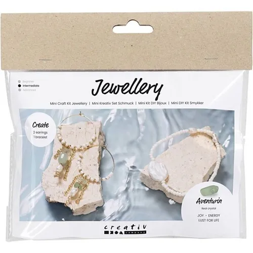 Mini Kreativ Set Schmuck Armband u. Ohrringe Aventurin Quarz