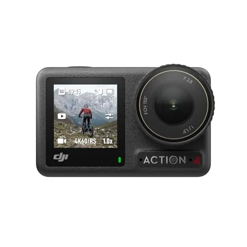 DJI Osmo Action 4 Essential-Combo – 4K Action-Kamera mit 1/1,3-Zoll-Sensor - Actionkamera mit 4K/120fps, ideal für beeindruckende Low-Light-Aufnahmen und lange Akkulaufzeit. Perfekt für Sport und Vlogs mit stabiler Bildqualität.