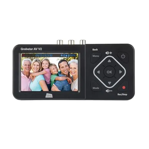 dnt Video-Digitalisierer Grabstar AV V2, HDMI - Video-Formatwandler für einfache Digitalisierung von analogen Videoquellen, speichert direkt auf USB/SD und bietet ein großes 8,9-cm-Farbdisplay zur Kontrolle der Aufnahmen.