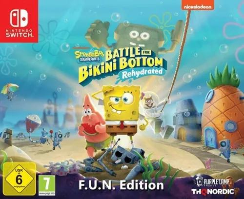 Spongebob Schwammkopf: Battle for Bikini Bottom - Rehydrated FUN Ed. für Nintendo Switch - Collector's Edition des beliebten Action & Abenteuer Spiels, ideal für Fans von Spongebob und die ganze Familie, USK ab 6 Jahren.
