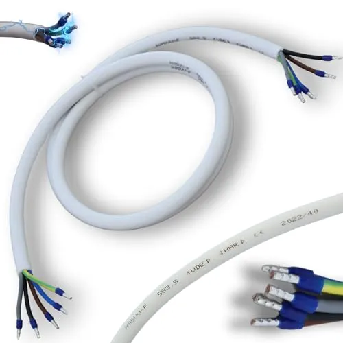 maxgo Herdanschlusskabel 5,5m H05VV-F 5x2,5 Kabel Herd Anschlußkabel Anschluss-Set für Backöfen & Herde Herdanschlussleitung Mantelleitung Backofen Anschlusskabel Herdanschlußkabel