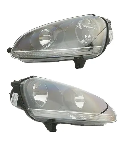HELLA Halogen Scheinwerfersatz 1EG 247 007-871 - 12V - Autoscheinwerfer-Komplettset für VW GOLF V und JETTA III, Erstausrüster-Qualität mit ECE-Prüfung, inklusive H7 Glühlampen und Stellmotor für optimale Lichtverhältnisse.