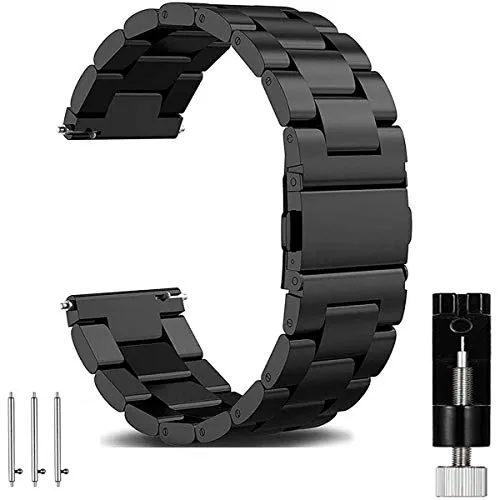 OTOPO Kompatibel Galaxy Watch 3 45mm Armband/46mm SM-R800 Armband & Gear S3 Armband Frauen Männer, 22mm Metallarmband für Samsung Gear S3 Frontier (Schwarz)