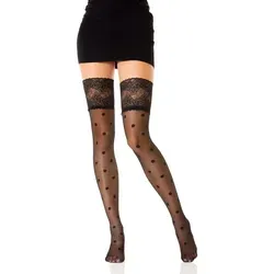 cofi1453 Strumpfhose Damen Strumpfhose mit Overknees Optik 40 DEN für Frauen schwarz S/M