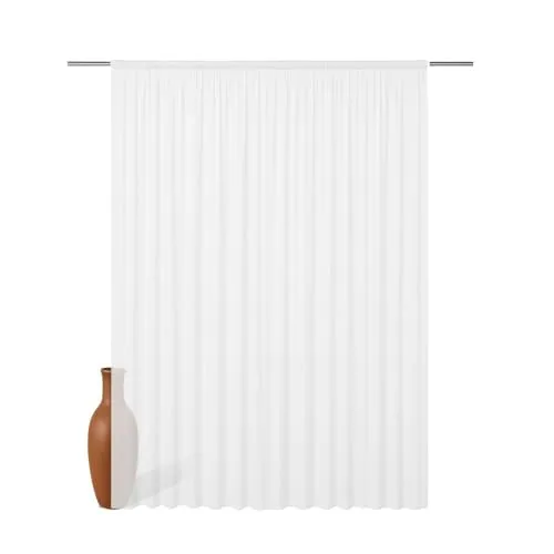 Foxx Vorhang 300x145 mit Kräuselband für Schienen, transparente Moderne XXL Gardinen, Schiebegardinen Langstore Voile für Wohnzimmer, Balkontür