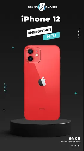 Apple iPhone 12, 64GB, (Product)Red - Generalüberholt - Simlockfreies Handy mit 64GB Speicher, generalüberholt und in auffälligem (Product)Red Design, ideal für alle, die Qualität und Stil suchen.
