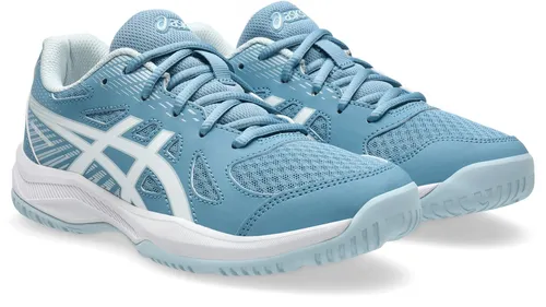 ASICS UPCOURT 6 GS Hallenschuh für Mädchen, Gr. 36, Saba Blau/Weiß - Der ASICS UPCOURT 6 GS Hallenschuh für Mädchen überzeugt durch atmungsaktives Textilobermaterial und rutschfeste Gummisohle. Ideal für Handball und Volleyball, mit individueller Schnürung für perfekten Sitz.
