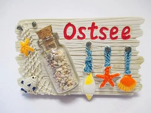 Ostsee Magnet Meer Seestern Poly Relief Souvenir Germany Muscheln