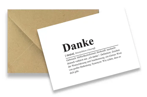 Danke Karten, 12 Dankeschön Karten, A6 Dankeskarte mit Umschlag, Karte Danke