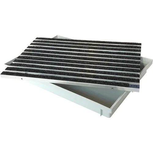 ACO 600x400mm Fußmatte Rips anthrazit mit Bodenwanne Vario Light - Komplettset mit leistungsstarker Fußmatte und stabiler Bodenwanne, ideal für überdachte Außenbereiche. Langlebig und rollstuhlgeeignet, perfekt für die Aufnahme von Feuchtigkeit und Grobschmutz.