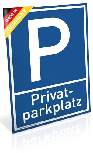 Schild Privat Parkplatz | PVC 20 x 30 cm | stabiles PVC Schild mit UV-Schutz | blau | Privatparkplatz Parken verboten | Dreifke®