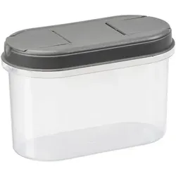 plast team Trockenvorratsdose Margerit 1,1 Liter grau transparent - Grau