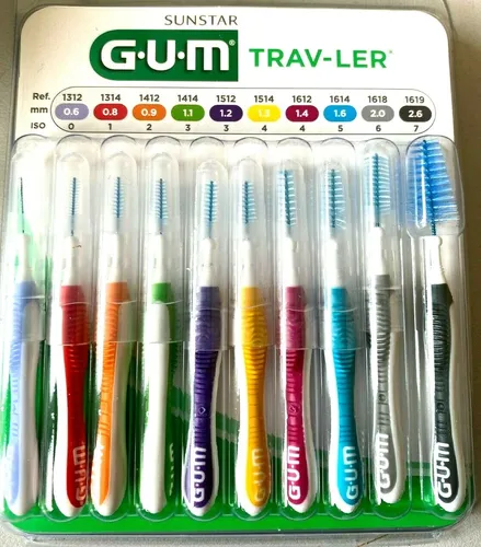 GUM  Trav-ler Interdentalbürsten gemischt - 10 Stück - Zahnzwischenraumbürste