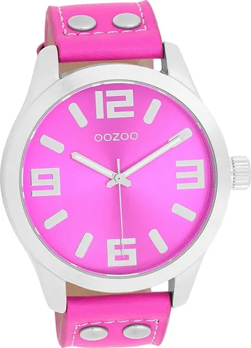 Oozoo Leder Damen Uhr Analog Quarzuhr Armband pink Timepieces D2UOC1074A