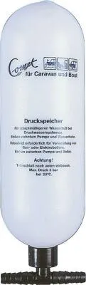 Comet Druckausgleichsbehälter mit Tülle - Zubehör für Wasserpumpen, ideal zum Druckausgleich in Wasseranlagen mit max. 3 bar Druck bei 22 °C und einfachem Anschluss für Schlauch innen Ø 10 mm.