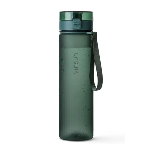 Vinsun Trinkflasche Tritan Sportflasche 1L – BPA-frei und Auslaufsicher - Praktische 1L Trinkflasche aus Tritan mit Einhand-Klicksystem. Ideal für sprudelnde Getränke und warme Tees. Robust, geschmacksneutral und perfekt für Sport, Schule oder Büro.