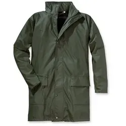 SCHEIBLER WORKWEAR Regenjacke PU – Wasserdicht, Winddicht, Strapazierfähig, XXL - Widerstandsfähige Regenjacke in Oliv mit einrollbarer Kapuze. Ideal für den professionellen Einsatz, bietet optimalen Schutz bei Wind und Wetter. Perfekt für aktive Tage im Freien.