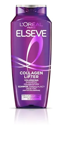 L’Oréal Paris Elseve Collagen Lifter Shampoo 400 ml - Haarshampoo für Damen, 400 ml, das Ihr Haar reinigt und ihm Glanz sowie Volumen verleiht. Ideal für die tägliche Pflege, entfernt es Schmutz und Rückstände, während es für ein frisches Gefühl sorgt.