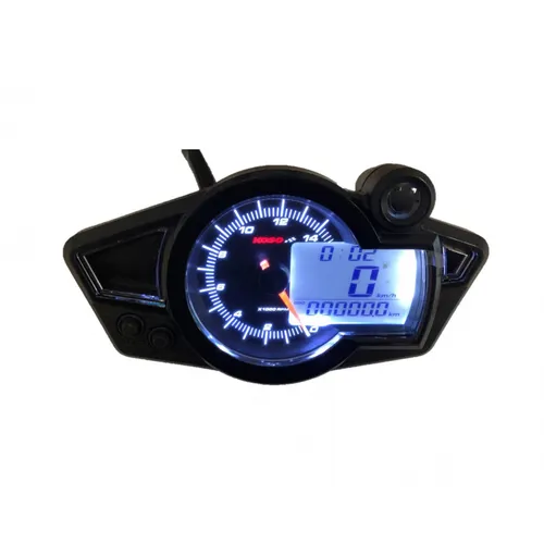 Koso digital Tacho Cockpit RX1N schwarz E - zeichen weiß für Quad Motorrad Rolle