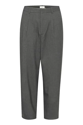 Kaffe 7/8-Hose 'merle' in Anthrazit, Größe 34 - Bundfaltenhosen in lockerer Passform, aus angenehmem Material-Mix mit hohem Viskose-Anteil für optimalen Komfort und vielseitige Anlässe.