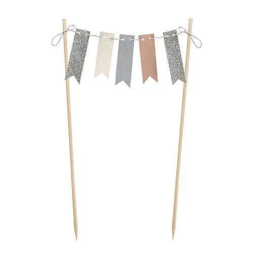 Cake Topper Tortendeko Kuchendekor Wimpelkette Girlande Fähnchen pastell