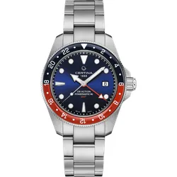 Certina DS Action GMT Powermatic 80 C032.929.11.041.00 Herren-Automatikuhr - Armbanduhren für Herren mit Edelstahlgehäuse, Saphirglas und präzisem Powermatic 80 Uhrwerk für hohe Ganggenauigkeit und Langlebigkeit.