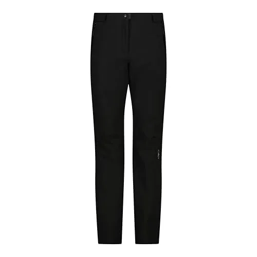 CMP Softshellhose für Damen, Schwarz D46 - Wasserdicht und atmungsaktiv mit Fleece-Innenseite für höchsten Komfort bei Outdoor-Aktivitäten