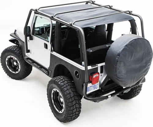 SRC Dachträgersystem Smittybilt für Jeep Wrangler YJ 87 - 95 - Hochwertiger Smittybilt Dachträger mit herausnehmbaren Querstangen, ideal für den einfachen Zugang zum Soft- oder Hardtop. Belastbar bis 300 Lbs, robust und mit 4-Punkt Befestigung für eine sichere Montage.