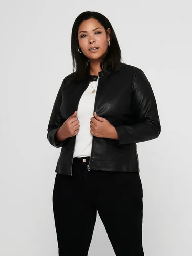 ONLY Carmakoma Damen CARROBBER Faux Leather Jacket NOOS - Funktionsjacke in Lederoptik für Curvy-Frauen, mit stylischem Reißverschluss und Druckknopfkragen für einen modernen Look.