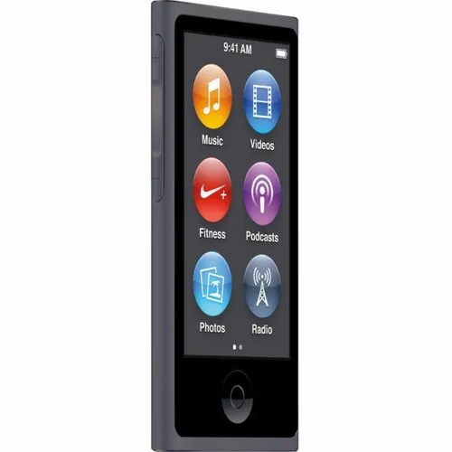 Apple iPod Nano 7. Generation 16GB - Spacegrau - Mobile Audio-Player mit 30 Stunden Akkulaufzeit, Bluetooth 4.0 und FM-Radio für grenzenlosen Musikgenuss unterwegs.