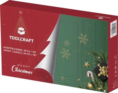 TOOLCRAFT 39 Teile Werkzeug Adventskalender - Weihnachtswelt: Ein ideales Geschenk für Heimwerker, der Adventskalender bietet täglich neue Werkzeugüberraschungen und macht die Vorweihnachtszeit besonders.