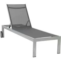 acamp Rimini 56808 Gartenliege platin 198x60x35 cm - Gartenliege mit mehrfach verstellbarer Rückenlehne, rollbar für einfachen Standortwechsel und aus wetterfestem Acatex-Gewebe für optimalen Liegekomfort.