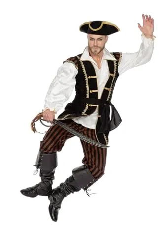 WILBERS & WILBERS 5501 - Piratenkostüm Herren, 3-teiliges Set, klassisches Piraten Outfit für Karneval, Mottoparty