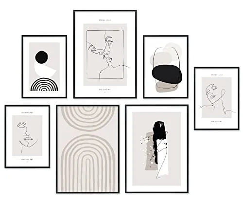 Hyggelig Home Poster Premium Set - 7 Bilder für stilvolle Wanddekoration - Poster Set mit 7 harmonischen Bildern, gedruckt auf dickem, kratzfestem Papier. Perfekt für gemütliche Räume und als Geschenk. Made in Germany, knickfreie Lieferung!