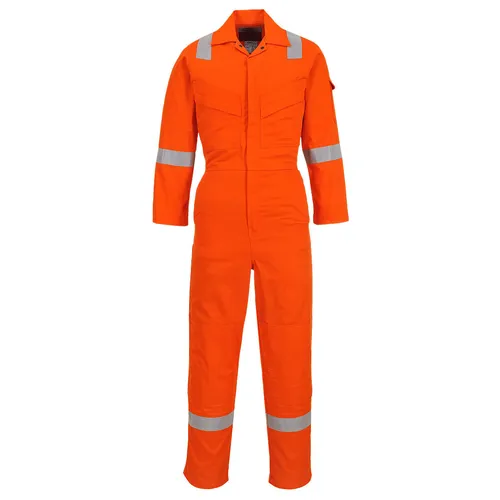 Portwest FR28 Leichter, antistatischer Overall 280 g - Orange, Gr. S - Flammhemmender Overall "FR28" von Portwest, leicht und antistatisch für maximalen Komfort. Mit innovativem BizFlame™ Material und praktischen Taschen für optimale Funktionalität im Arbeitsalltag.
