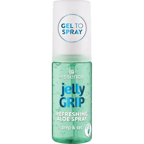 essence Jelly GRIP REFRESHING ALOE SPRAY, Fixierspray, Transparent, feuchtigkeitsspendend, erfrischend, strahlend frisch, vegan, ölfrei, ohne Alkohol, ohne Parabene, 1er Pack (50ml)