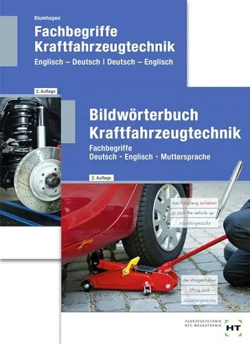 Bildwörterbuch Kraftfahrzeugtechnik Paketangebot - Hörbücher mit 2 Büchern, ideal für Fachleute und Studenten, die die Terminologie der Kraftfahrzeugtechnik effizient erlernen möchten.