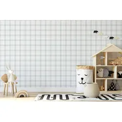 Tadessi Vliestapete Tapete Kinderzimmer M1-No.732, Vliestapete, Blau, Grau, Kariert blau|grau