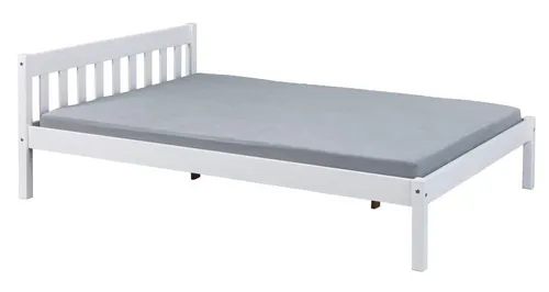 Inter Link Bettgestell Vilmar 140x200 cm - Massivholz in Weiß - Hochwertiges Doppelbett aus Kiefer Massivholz, stabil und in verschiedenen Ausführungen erhältlich. Ideal für erholsamen Schlaf und neue Energie.