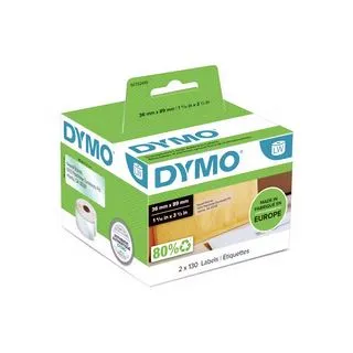 DYMO LabelWriter Adressetiketten 1983172 - 260 selbsthaftende Etiketten, Schwarz auf Weiß für professionelle Adressierung und einfache Nutzung
