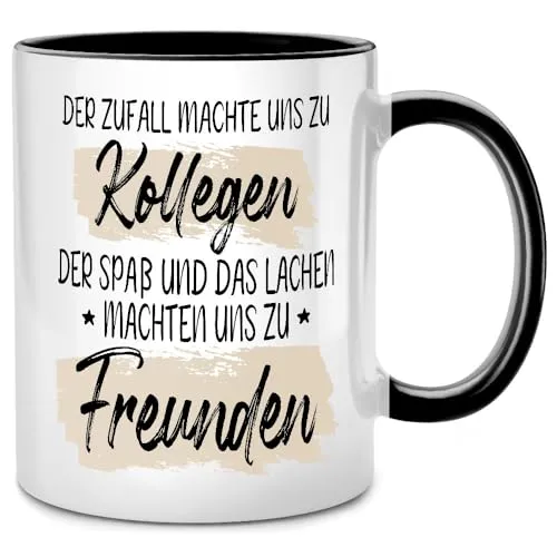 Seness Der Zufall machte uns zu Kollegen Tasse, Abschiedsgeschenk Jobwechsel, Kollegin Abschied, Tassen mit Sprüchen lustig, witziges Ruhestand Geschenk Rente, Kaffeetasse Kaffeebecher, Team Büro