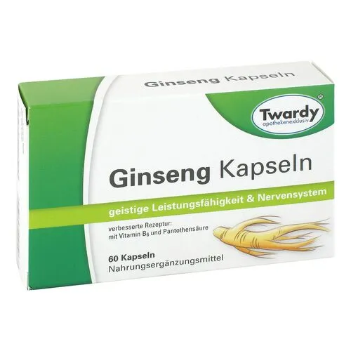 Ginseng Kapseln 60 St - Gedächtnis & Konzentration - Nahrhaftes Ergänzungsmittel mit Ginseng, Vitamin B6 und Pantothensäure, unterstützt Ihre geistige Leistungsfähigkeit und ist gluten- sowie laktosefrei.