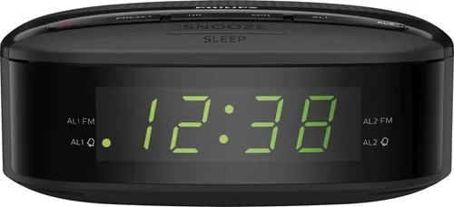 Philips Radiowecker schwarz - Digitalanzeige, 1000 g, ideal für pünktliches Aufstehen und moderne Schlafzimmergestaltung