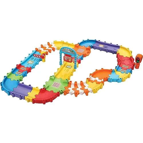 Vtech TUT TUT Baby Flitzer - Straßenset Deluxe – Großes Erweiterungsset mit 46 beliebig zusammenbaubaren Teilen und Zubehör – Für Kinder von 1-5 Jahren