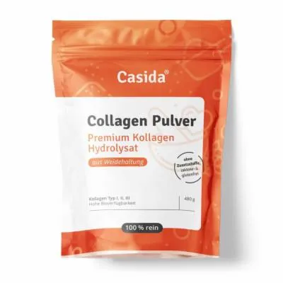 Collagen Pulver Kollagen Hydrolysat Peptide Rind 480 g - Kollagenpulver für gesunde Haut und Gelenke, ideal für Shakes und Smoothies, frei von Zucker und Zusatzstoffen, laktose- und glutenfrei, hergestellt in Deutschland.
