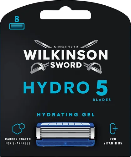 Wilkinson Sword Hydro5 Skin Protection Rasierklingen 8 St. - Austauschbare Rasierklingen für Herren, 8 St., gewährleisten eine glatte Rasur dank Feuchtigkeitsband, das die Haut erfrischt und schützt. Ideal für eine stets präzise Rasur.