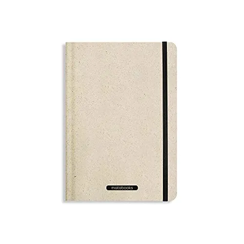 Matabooks, nachhaltige und vegane Notizbücher A5 aus Süßgraspapier, Nari, 138 Seiten, Natur, Handmade, Made in Germany (Easy (punktiert))