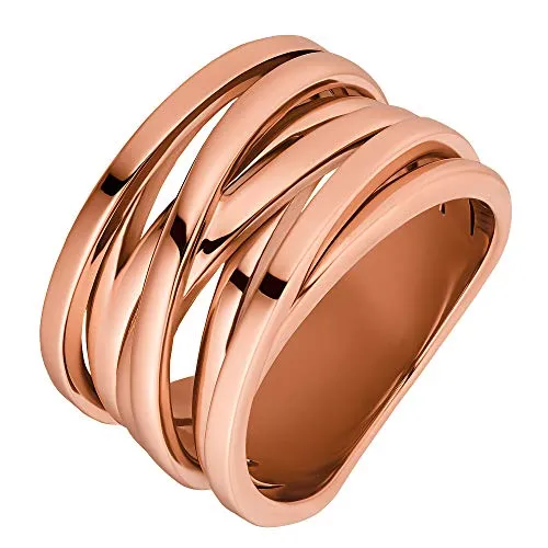 Heideman Ring Damen Serpi rose goldfarbend aus Edelstahl rosegold farbend matt Damenring für Frauen Damenring für Frauen ohne Stein