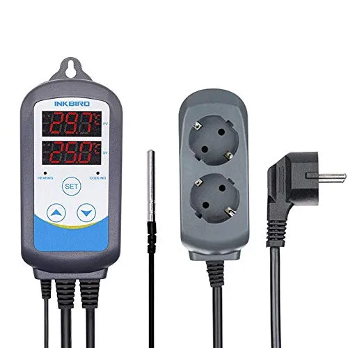 Inkbird ITC-310T-B Temperaturregler, 230V Programmierbare Timer Stecker, 12 Verschiedene Temperaturen mit 12 Zeiträumen für Gärung,Maischen,Bierbrauen